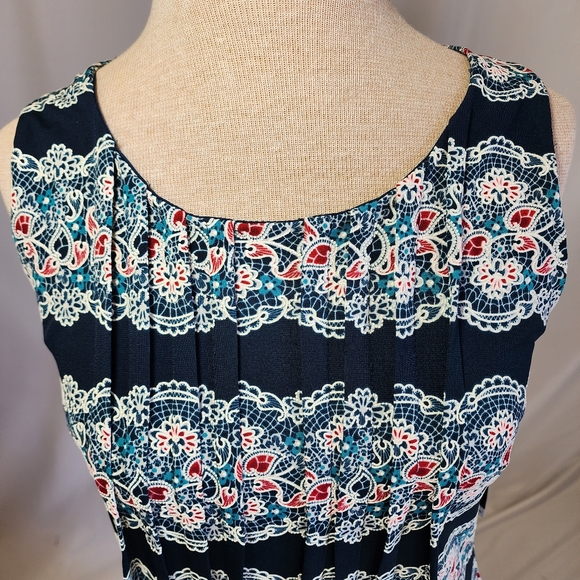 NWT Perceptions tank dress blue floral 10p sheath - Picture 11 of 14